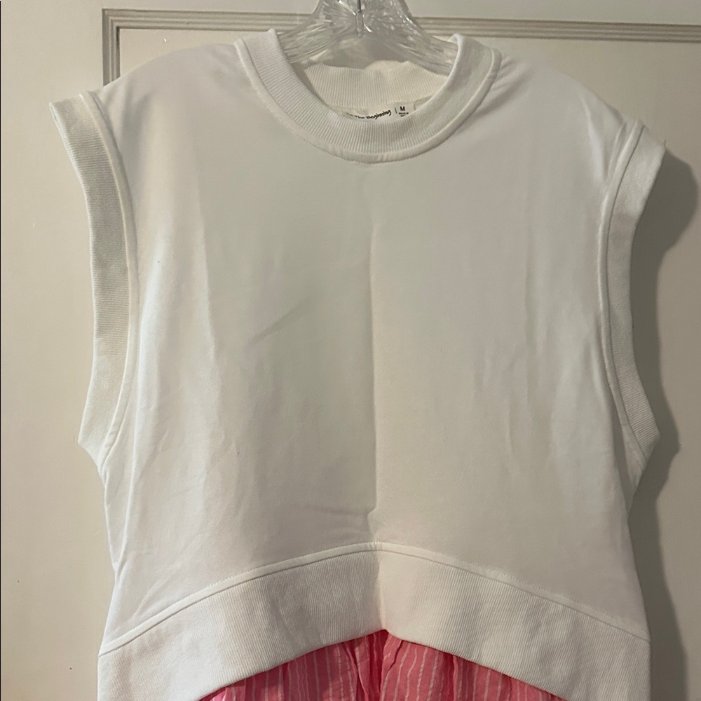 In the Beginning White and Pink Babydoll Dress, Size M, NWT - Picture 5 of 8